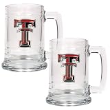 Texas Tech Red Raiders NCAA 2pc 15oz Glass Tankard Set