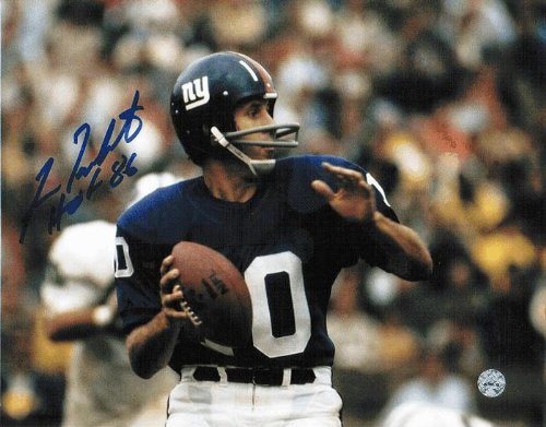 Autographed Fran Tarkenton New York Giants 8x10 Photo Inscribed HOF 86