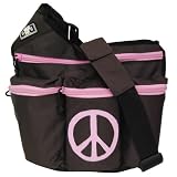 Diaper Dude Peace Diaper Bag - Brown/ Pink