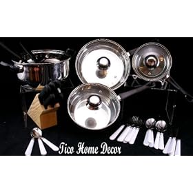 80 pieces cookware Casserole Sauce Pan Flatware Dinner Set by ACK