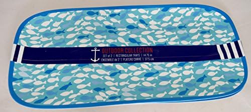 Two (2)-Piece Costal Collection, Outdoor Collection Under the Sea Tropical Fish Melamine Serving Platters