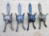 IRONMONGERY WORLDﾂｮ CAST IRON FOX HEAD DOOR KNOCKER VINTAGE RETRO STYLE COUNTRY COTTAGE (BLACK) by I