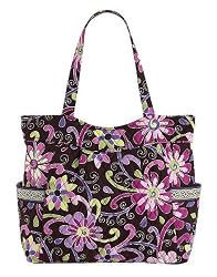 Vera Bradley Pleated Tote in Purple Punch