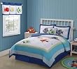 Colorful Sea Twin Quilt with Pillow Sham Colorful Sea Twin Quilt with Pillow Sham