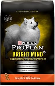 Purina Pro Plan  Dry Dog Food, Bright Mind, Adult 7+ Chicken & Rice Formula 30-Pound Bag, Pack of 1