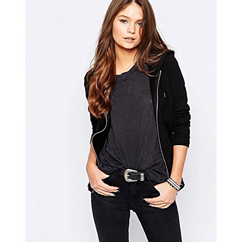 ニュールック アウター パーカ＆スウェット New Look Zip Front Hoodie Black [並行輸入品]