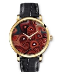 SPRAWL Aanalog Fashion Series Gold Ladies Watches of Genuine Black Leather Strap,Unique Wrist Watch for Women Girls Designed with Graphical of irregular shape