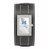 Michigan Wolverines Ladies NCAA Starlette Watch (Wide Leather Band)