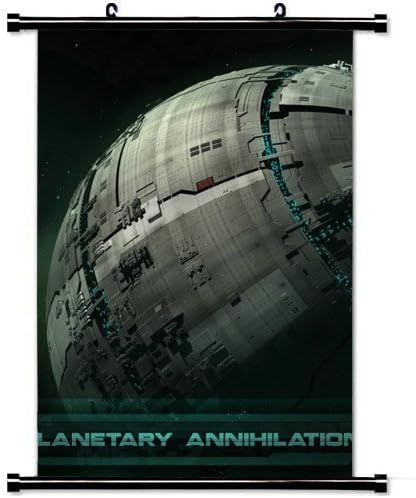 MiniGao Wall Scroll Poster with Planetary Annihilation Uber Entertainment Asteroids Planet Galaxy Home Decor Wall Posters Fabric Painting 32 X 48 Inch