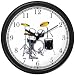 Drum Set (Drums) Musical Instrument - Music Theme Wall Clock by WatchBuddy Timepieces (Black Frame)