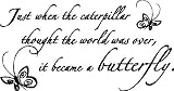 JUST WHEN THE....WALL WORDS SAYINGS QUOTES LETTERING DECALS, WHITE
