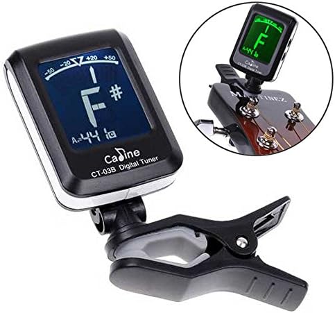 GHMZ Clip on Electronic Guitar Tuner For Digital Chromatic Bass Violin Ukulele with LCD Display 360 Degree Rotatable