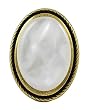 Goldtone White Acrylic Adjustable Fashion Ring