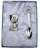 NEW Silver Plated Teddy Spoon and Egg Cup - New Baby, Christening Gift for Boy or Girl