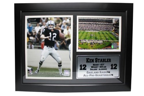 Oakland Raiders Ken Stabler 12x18 Photo Stat Frame - Framed NFL Photos, Plaques and Collages