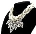 Fit&Wit Rhinestone Crystal Resin Pearl Statement Layered Beads Fashion Necklace