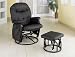 Black Leatherette Cushion Swivel Glider Recliner By Coaster Furniture