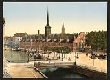 GIANT Wall Sticker of: Exchange hall, Copenhagen, Denmark wall sized poster (photochrom) photochrome measured in inches