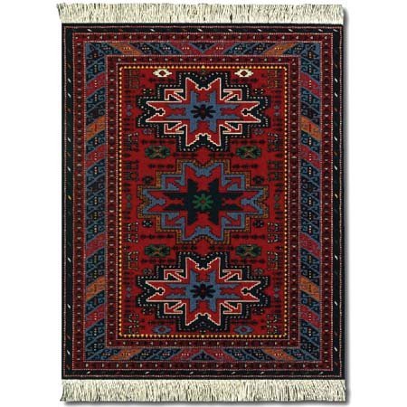 Lextra Lesghi Star MouseRug, 10.25 x 7.125 Inches, Red, Medium Blue and Navy, One (SLS-SE)