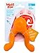 West Paw Zogoflex Tizzi Interactive Treat Dispensing Dog Fetch Play Toy, 100% Guaranteed Tough, It Floats!, Made in USA, 4.5-Inch Small, Tangerine