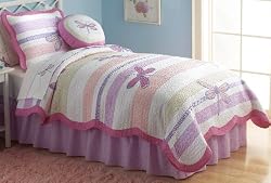 Beautiful Dragonflies Full / Queen Quilt with 2 Shams