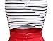 Omeya Womens Sexy Open Back Cocktail Slim Black White Striped Mini Dress L,Red