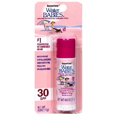 Coppertone Water Babies UVA/UVB Protection Sunblock Stick, SPF 30, 0.6-Ounce Sticks (Pack of 3)
