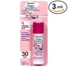 Coppertone Water Babies UVA/UVB Protection Sunblock Stick, SPF 30, 0.6-Ounce Sticks (Pack of 3)