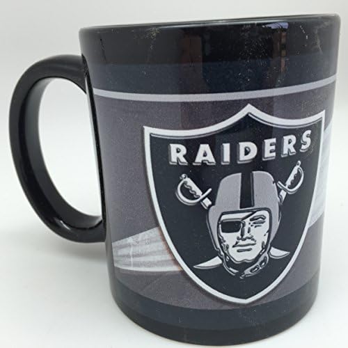 NFL Oakland Raiders Helmet Logo 11oz Black Ceramic Coffee Mug - Rare &amp; Collectible