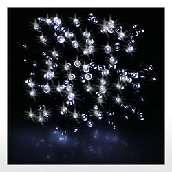 17m Waterproof 100 LED Solar Fairy Lights (White) Garden Xmas Party