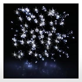 Buy 17m Waterproof 100 LED Solar Fairy Lights (White) Garden Xmas Party by BrainyDeal now!