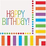 Rainbow Birthday Luncheon Napkins, 16ct