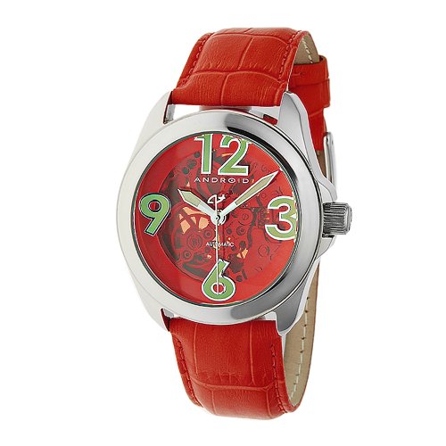 Android Women¡¦s Concept T40 Skeleton Automatic Leather Strap Watch