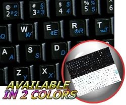 GERMAN ENGLISH NETBOOK KEYBOARD STICKERS BLACK BACKGROUND