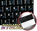 GERMAN ENGLISH NETBOOK KEYBOARD STICKERS BLACK BACKGROUND
