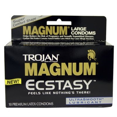 Trojan Magnum Magnum Ecstasy, Premium Latex Condoms 10 ea