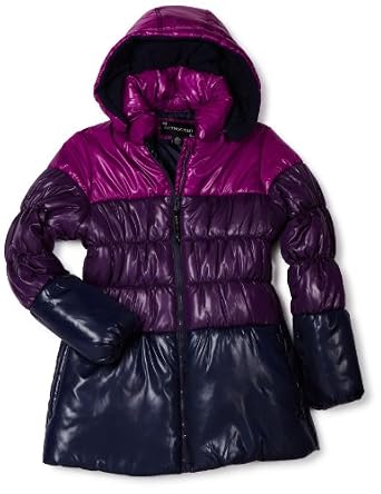 Rothschild Girls Blue & Purple Color Block Puffer Jacket