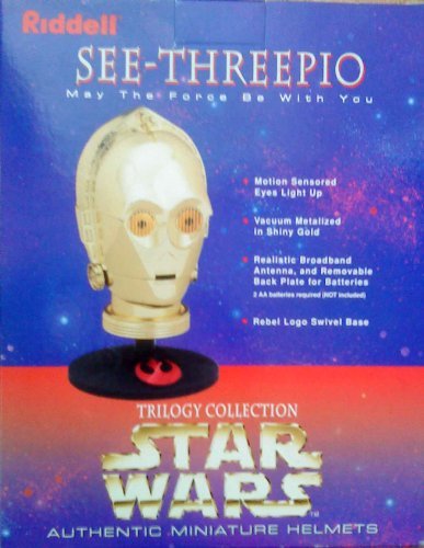 Star Wars Riddel C-3Po Miniature Helmet - Motion Detected Light Up Eyes - Very Rare