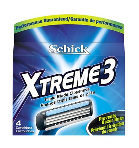 Schick Xtreme3 Cartridges, 4-Count Packages Pack of 3