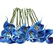Luyue Calla Lily Bridal Wedding Bouquet Head Lataex Real Touch Flower Bouquets Pack of 20 (Blue)