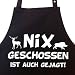 Nix geschossen ist auch gejagt - Grillschürze, Kochschürze, Küchenschürze, Latzschürze mit verstellbarem Nackenband und Seitentasche - Die Geschenkidee!