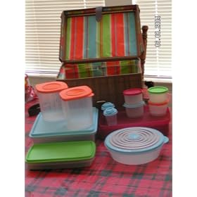 Tupperware Collasible Picnic Basket full of Tupperware by Tupperware