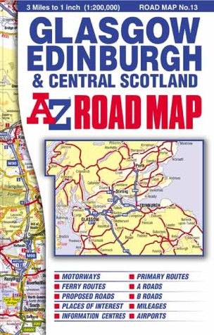 Glasgow, Edinburgh and Central Scotland (A-Z Road Maps & Atlases)