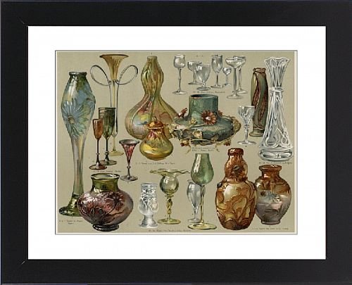 Framed Prints of Art Nouveau Glassware from Mary Evans