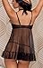 Eternatastic Women Cupless Lingerie Set Babydoll Skirt Thong Black M Size