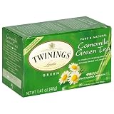 Twinings Camomile Green Tea, Tea Bags, 20-Count Boxes (Pack of 6)