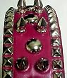 24 Inch Hot Pink Leather Spiked / Studded Dog Collar 24 Inch Hot Pink Leather Spiked / Studded Dog Collar