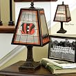 14" Art-Glass Table Lamp-Bengals