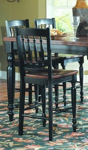 Set of 2 Solid Hard Wood Counter Height Chairs Barstools - 24H