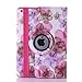 Nozza Stylish Lucky Flowers Case With 360 degrees Rotating Swivel Stand for iPad2/iPad3/iPad4 Pink